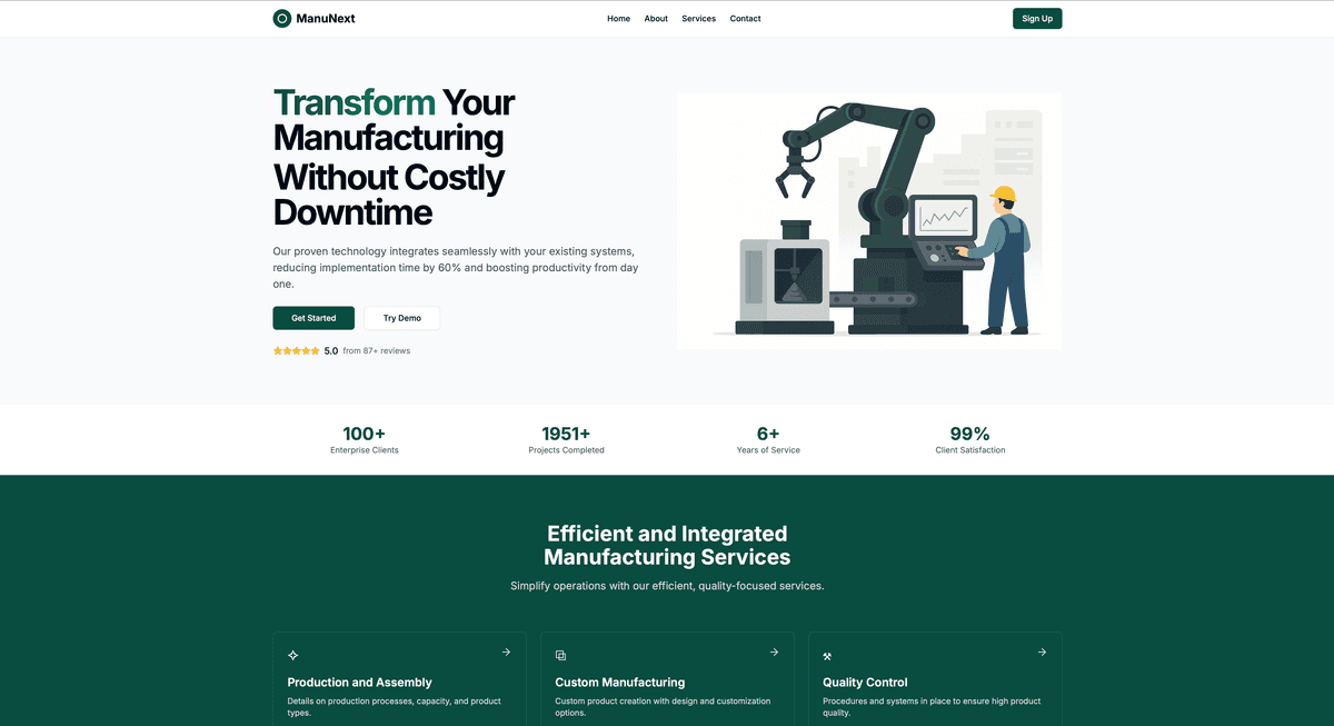 ManuNext - Manufacturing Technology Website
